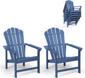 Oversized Stackable Adirondack Chair Set of 2, HDPE Fire Pit Chair | All-Weather by Mguio