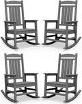 SERWALL Outdoor Rocking Chair Set of 4, Oversized Patio Rocking Chair, Porch by SERWALL