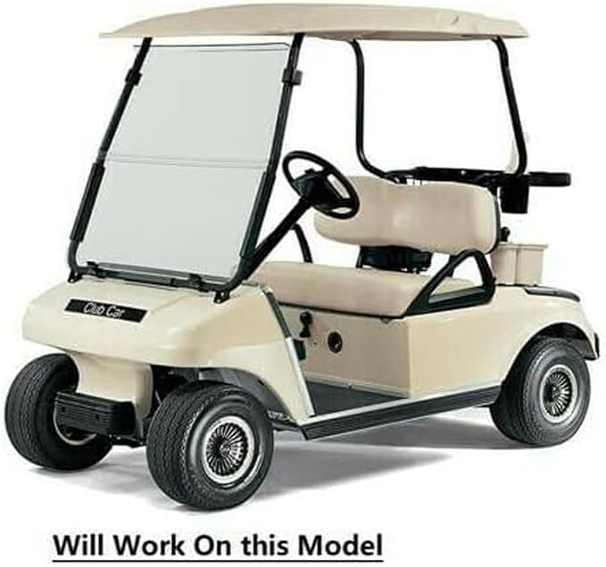 Huskey Golf Cart Front Seat Covers for Club Car DS 2000.5-UP Models, Custom Fit, Black/Lime Green Diamond Stitching, Marine Grade Vinyl Material, Staple on