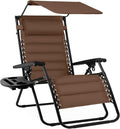 Best Choice Products Oversized Padded Zero Gravity Chair w/Canopy Headrest Cup by BestChoiceProducts