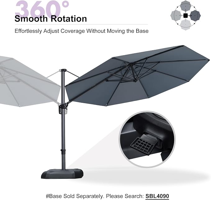 PURPLE LEAF Patio Outdoor Umbrella 11 Feet Round - Image 8