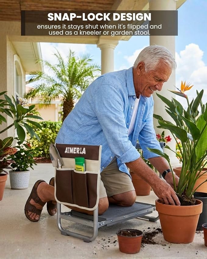 Foldable Garden Kneeler Seat Heavy Duty Garden Stool - Image 2