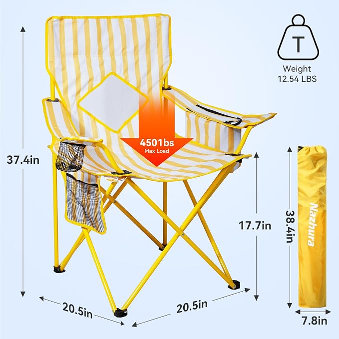 Nazhura 4 Pack Outdoor Camping Chairs Folding/Foldable/Portable - Image 3
