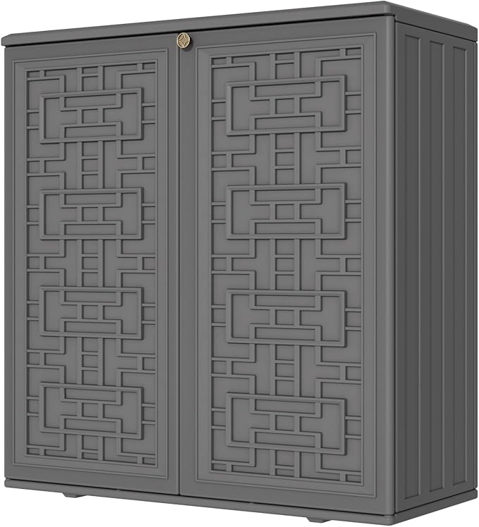 Mrosaa Storage Box Outdoor Caninet, Resin Indoor Storage Box Waterproof Outdoor by Mrosaa