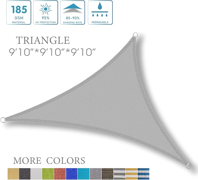 LOVE STORY 10' x 10' x 10' Triangle Sun Shade Sail - Image 7