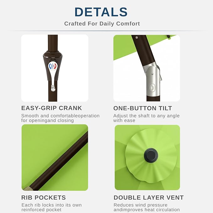 10FT Patio Umbrella, Outdoor Umbrella - Image 2