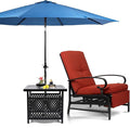SUNCROWN Outdoor Recliner Chairs Patio Adjustable Relaxing Chair Outdoor Metal by HOME