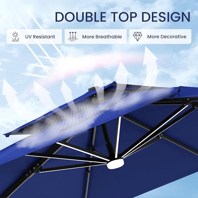 10x10 FT Outdoor Cantilever Patio Umbrella - Image 7