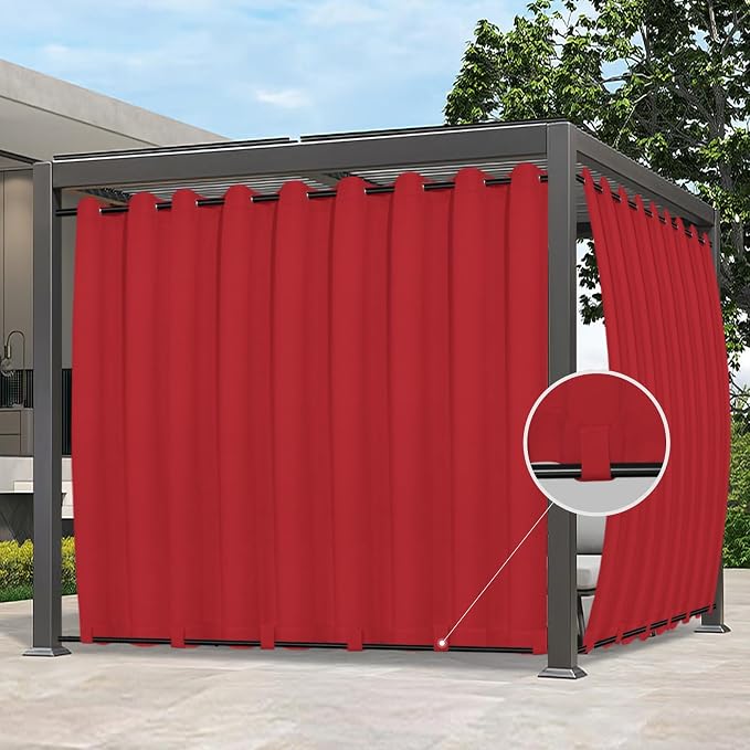 Easy-Going Outdoor Curtains for Patio 1 Panel, 150x108 inch, Weatherproof by Easy-Going
