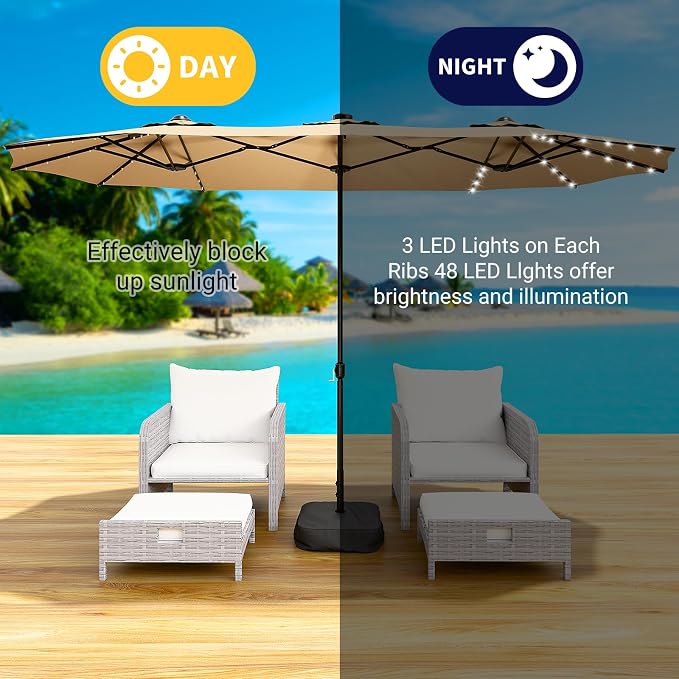 15FT Large Patio Patio Umbrella - Image 2