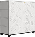 Outdoor Storage Cabinet Waterproof, 60 Gallon Resin Outdoor Storage Shed by KINYING