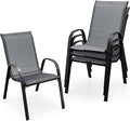 S AFSTAR Outdoor Chairs Set of 4, Stackable Patio Chairs by Safstar
