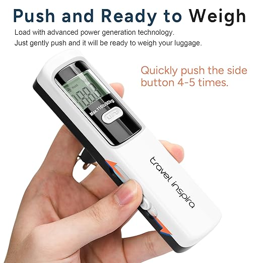 Battery-Free Luggage Scale, Suitcase Scale for Travel, 110 lbs/50 kg, Portable Handheld Weight Scale, No Batteries Needed