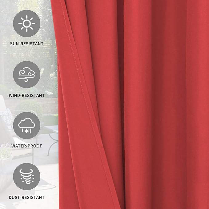 Easy-Going 100% Waterproof Outdoor Curtains 54x120 inch, Gazebo and Pergola 2 - Image 5