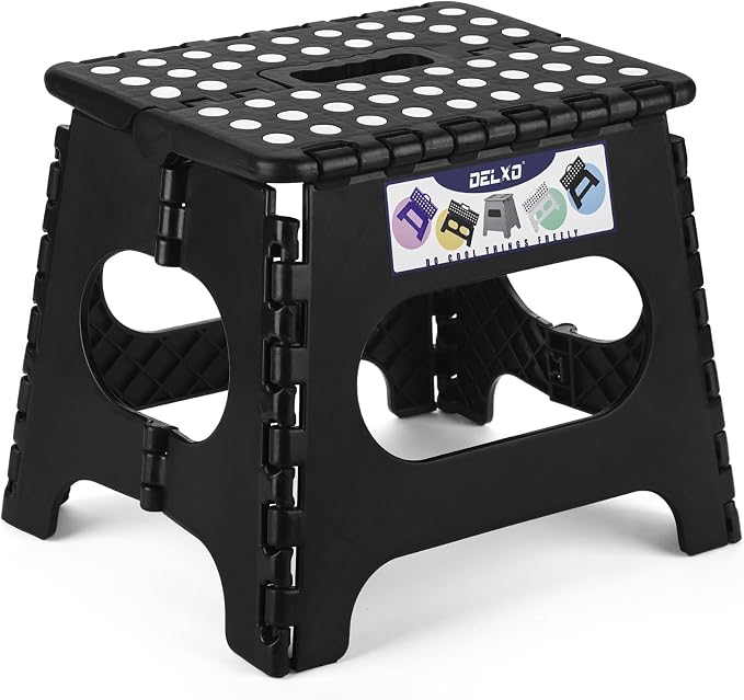 Delxo Folding Step Stool 11 Inch, 300 Lbs Step Stool by Delxo