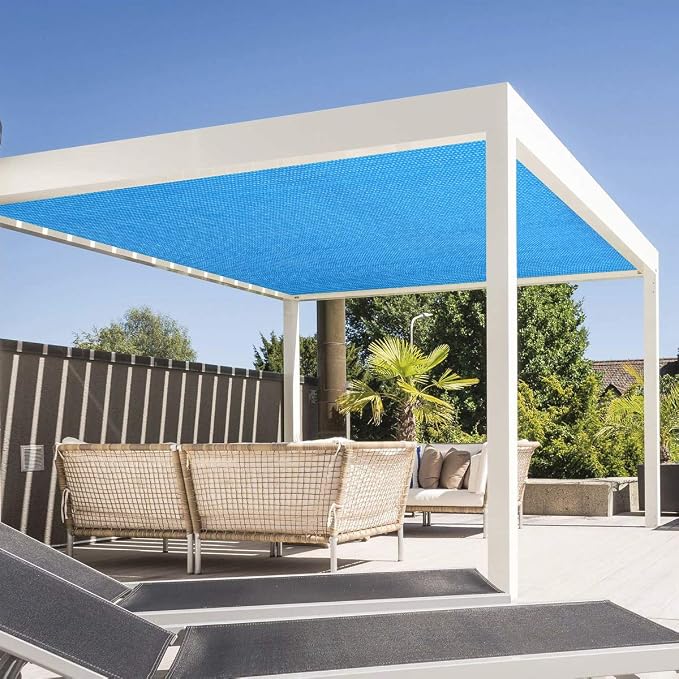 Eden's Decor Straight Flat-Edged Sun Shade Sail Rectangular 15' x 22' Blue - Image 6