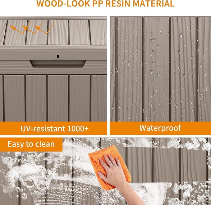 PatioZen 45 Gallon Resin Deck Box, Outdoor Lockable Storage Box - Image 6