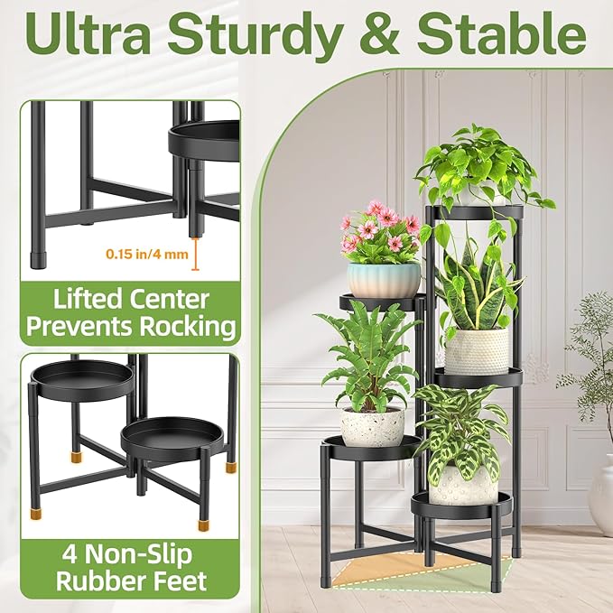 iDavosic.ly Plant Stand with Garden Tools Indoor Outdoor, 5 Tier, Tiered Flower - Image 8