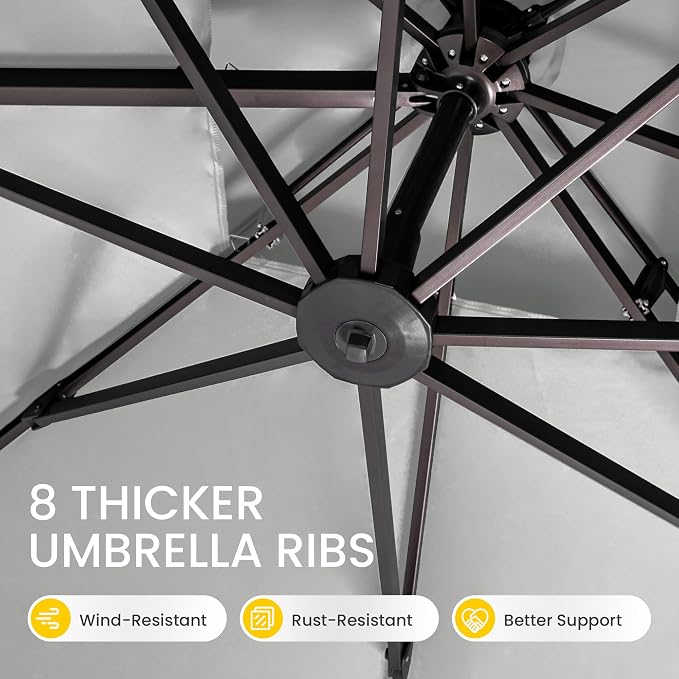 10x10 FT Outdoor Cantilever Patio Umbrella - Image 8