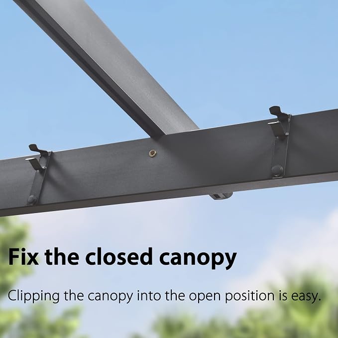 PURPLE LEAF Outdoor Retractable Pergola 11' X 13' Canopy Aluminum, Custom Shade - Image 8