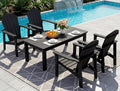 Stackable Set, 4 Chairs with 47in Table, All-Weather HDPE, HDPE All-Weather by nevilywood