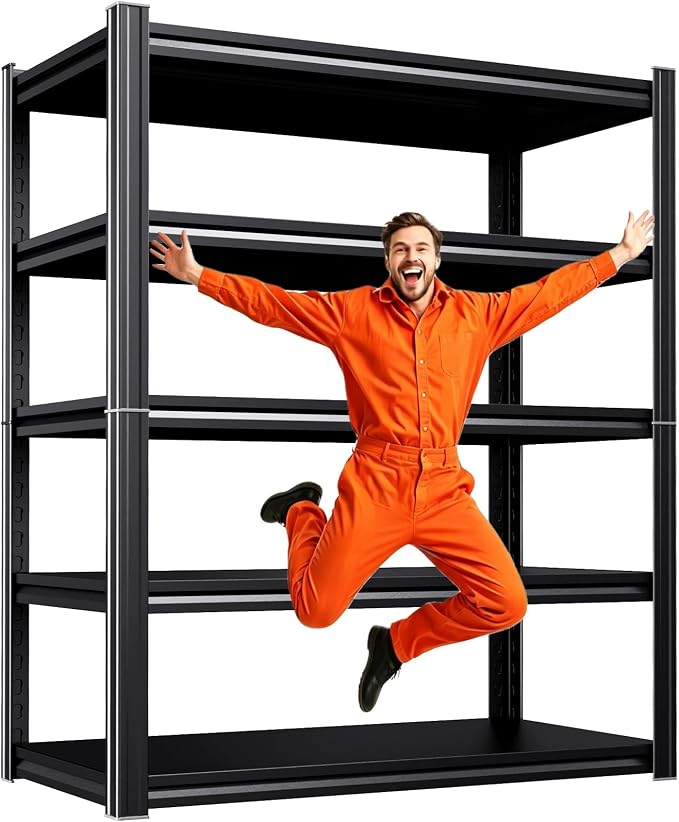 72''H 35''W Storage Shelves Garage Shelving, Adjustable Garage Shelves by KORVENA