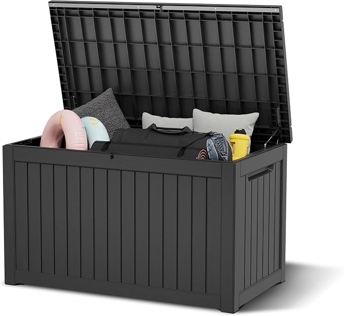 280 Gallon Outdoor Storage Box, Resin Deck Boxes Indoor and outdoor, Waterproof by KAMABOKO