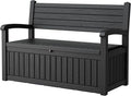 80-Gallon Lockable Outdoor Storage Bench, Waterproof Outdoor Deck Storage Boxes by Unknown