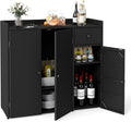 Tangkula Rattan Outdoor Storage Cabinet, Patiojoy Outdoor Cabinet by TANGKULA