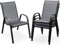 COSTWAY Patio Stackable Dining Chairs Set of 4 by COSTWAY