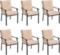 LVUYOYO Outdoor Patio Dining Chairs Set of 6, Metal Stackable Chairs Set by LVUYOYO