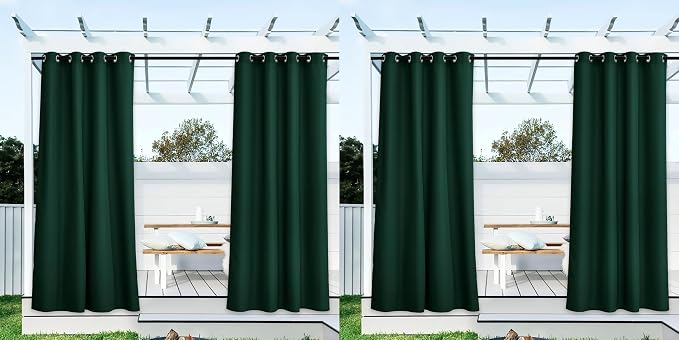 NICETOWN 4 Panels Patio Outdoor Curtains 95 inch Length, Home Fashion Silver by NICETOWN