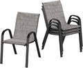 Stackable Outdoor Dining Chairs Set of 4, Textilene Patio Chairs by Soohowfurniture