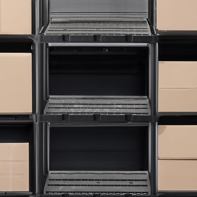 Gracious Living 3 Pack Light Duty Storage Shelves, Knect-A-Shelf 4-Shelf - Image 5