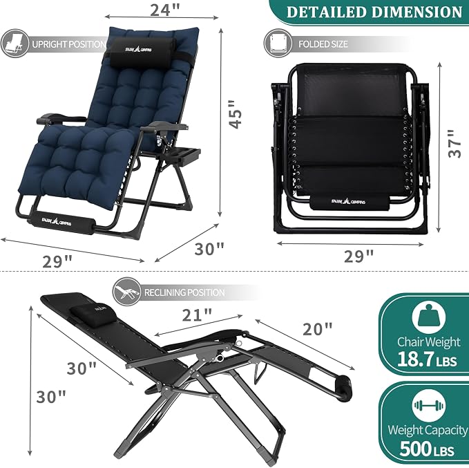 UDPATIO Oversized Zero Gravity Chair Patio Reclining Chairs - Image 5