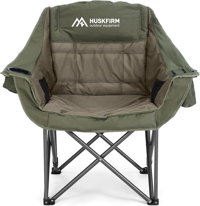 Oversized Camping Chair, Padded Camping Chairs Support 450LBS by Huskfirm