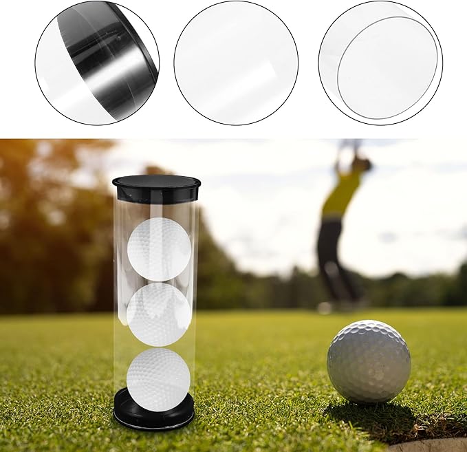 Garneck 2Pack Clear Golf Ball Storage Tube with Caps Plastic Golfs Case Portable Small Transparent Ball Carrier Box for Home and Shop Display