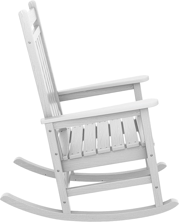 SERWALL Outdoor Rocking Chair Set of 2, Adult HDPE Rocking Chair, Oversized - Image 9