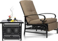 SUNCROWN Outdoor Recliner Chair Patio Adjustable Recliner Chair and Side Bistro by HOME
