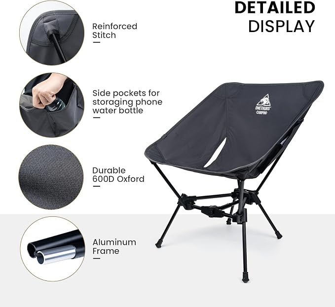 ONETIGRIS Tigerblade Camping Chair, Lightweight Folding Backpacking Hiking Chair - Image 3