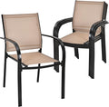 GIANTEX Set of 4 Outdoor Patio Chairs, Stackable Lawn Chairs by Giantex