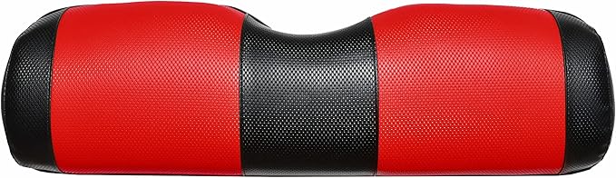 Seat Cover Replacement for Yamaha Drive or G-29 Golf Cart - Front Bench Seat - Premium Marine Vinyl - 5 Panel Stitching - Staple On Installation - Two-Tone Golf Cart Seat Covers (Black & Red)