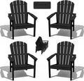 Compact Stackable Adirondack Chairs Set of 4, All-Weather by nevilywood