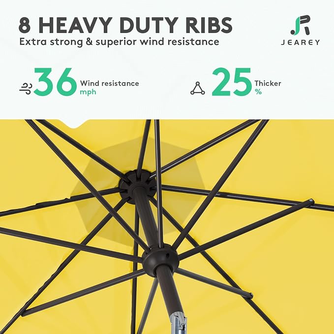 JEAREY 10 ft Outdoor Patio Umbrella w/Tilt and Crank - Image 5