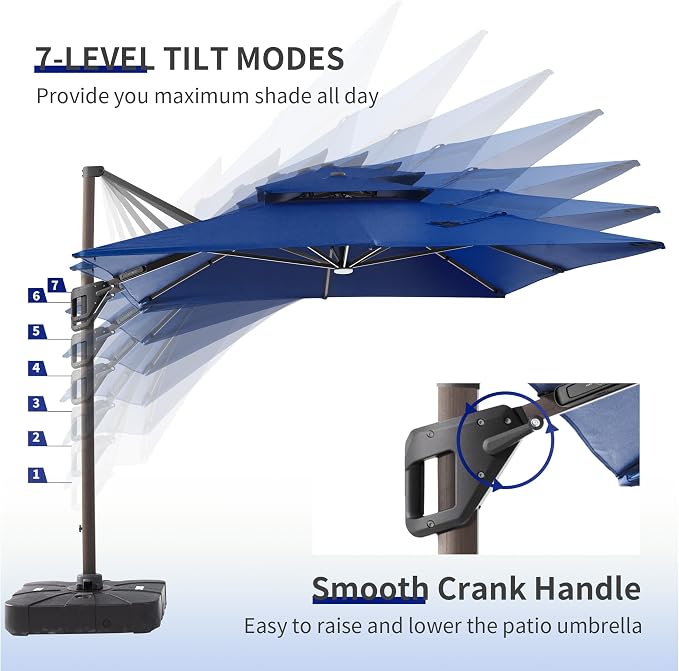 JZAC & QZYD 10x13 FT Cantilever Offset Patio Umbrella - Image 5