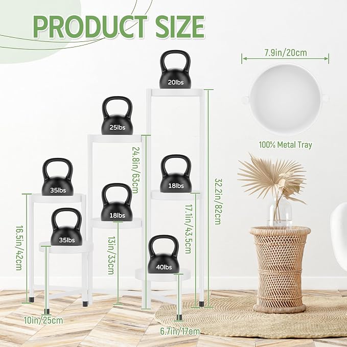 iDavosic.ly Plant Stand Indoor Outdoor, 7 Tier Metal Corner Shelf, Folding - Image 2