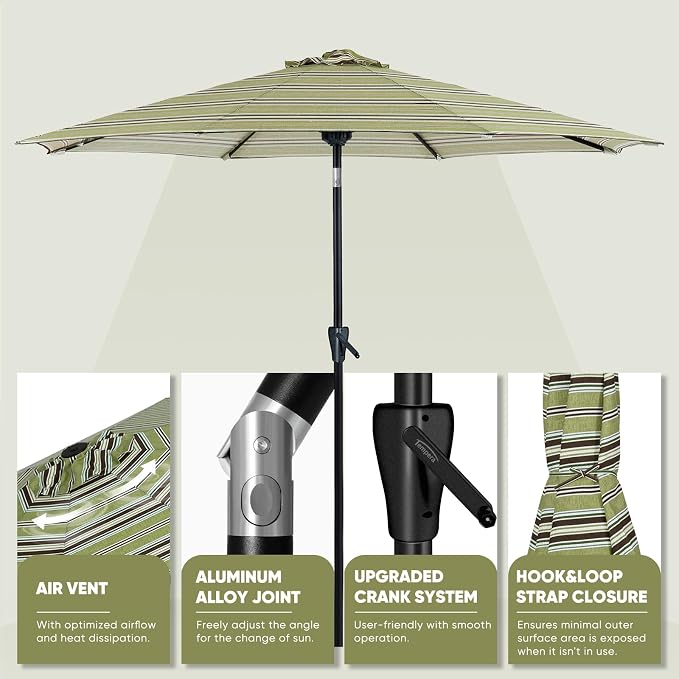 Tempera Patio Market Outdoor Table Umbrella - Image 3