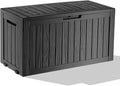90 Gallon Waterproof Resin Outdoor Storage Box, Lockable Deck Storage Container by MAIUSCOLI