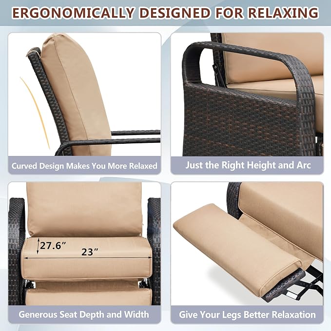Outdoor Wicker Recliner Chair - Image 5