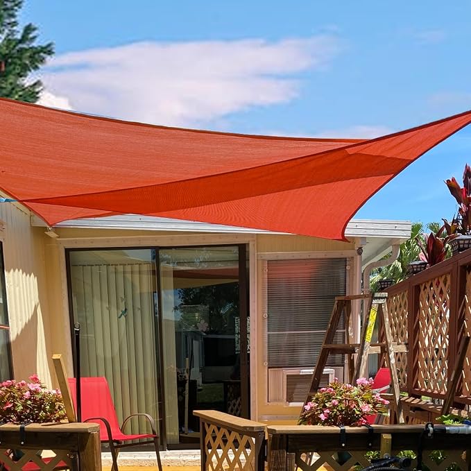 Sun Shade Sail 10'x15'x18' Terra Red Triangle Custom Size | 95% UV Block by SUNLAX